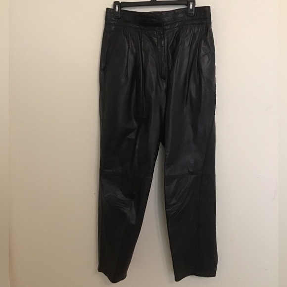 Vintage Charles Klein genuine leather pants.  Fully lined. - Picture 2 of 5